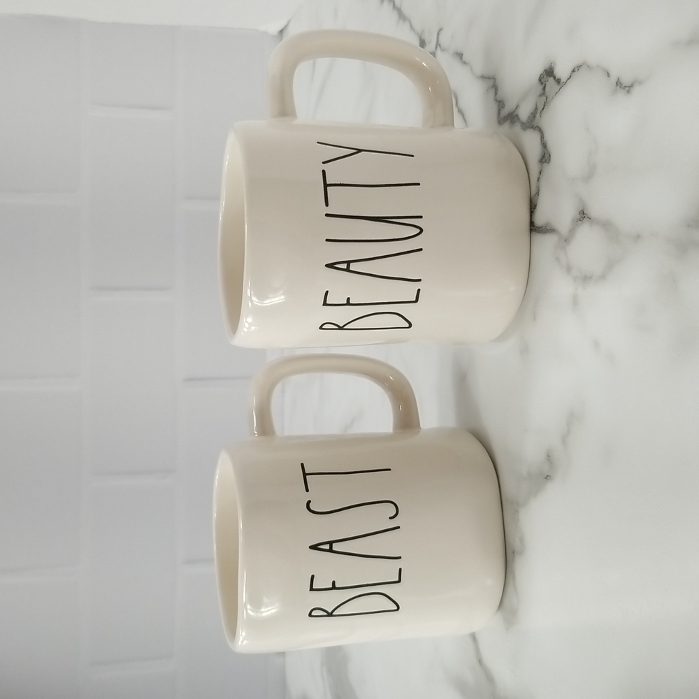 Rae Dunn Beauty and the Beast Mugs
